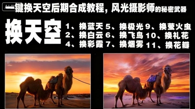 一键换天空后期合成教程，风光摄影师的秘密武器-摇钱述